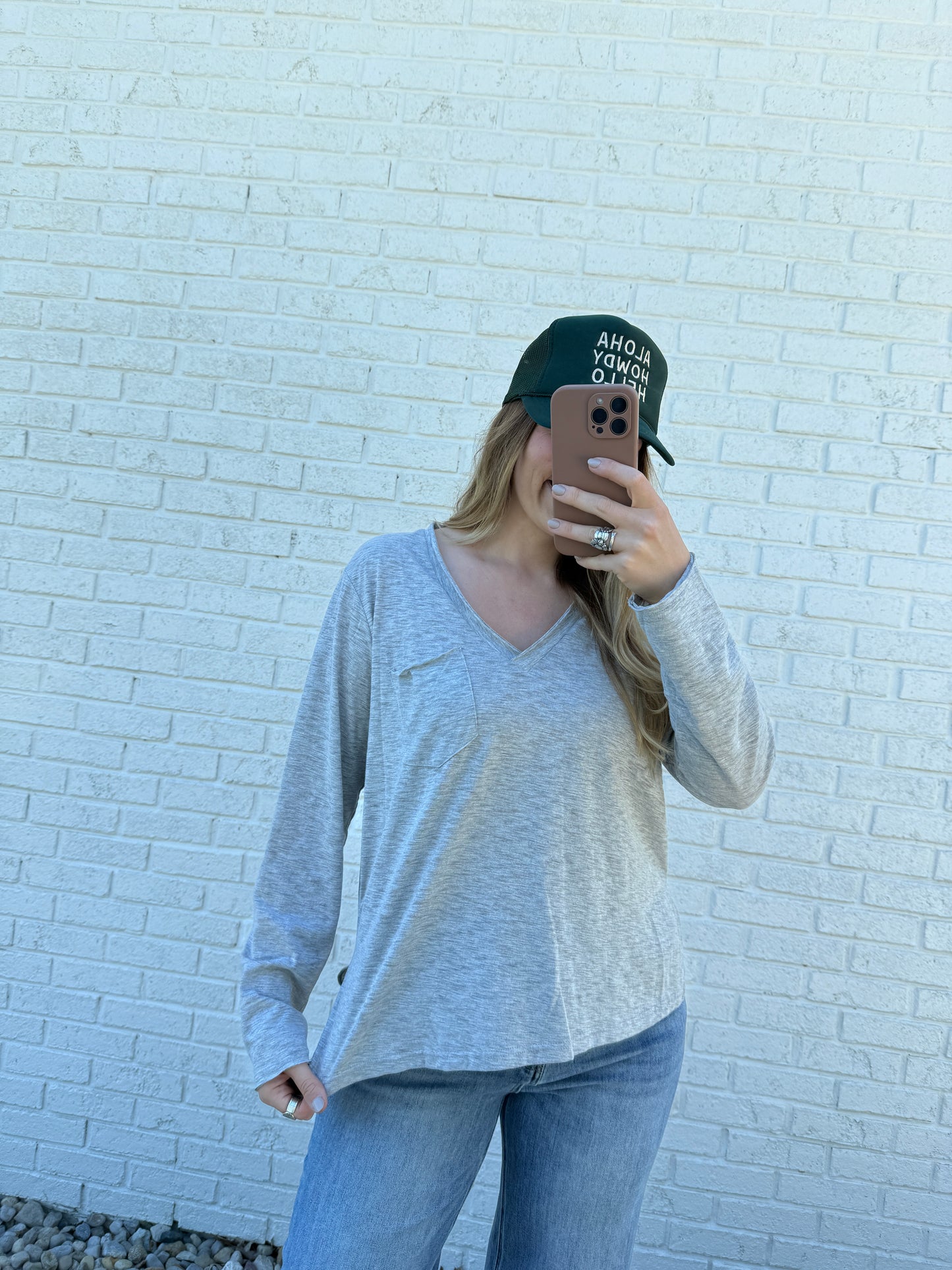 Light Grey Long Sleeve Top