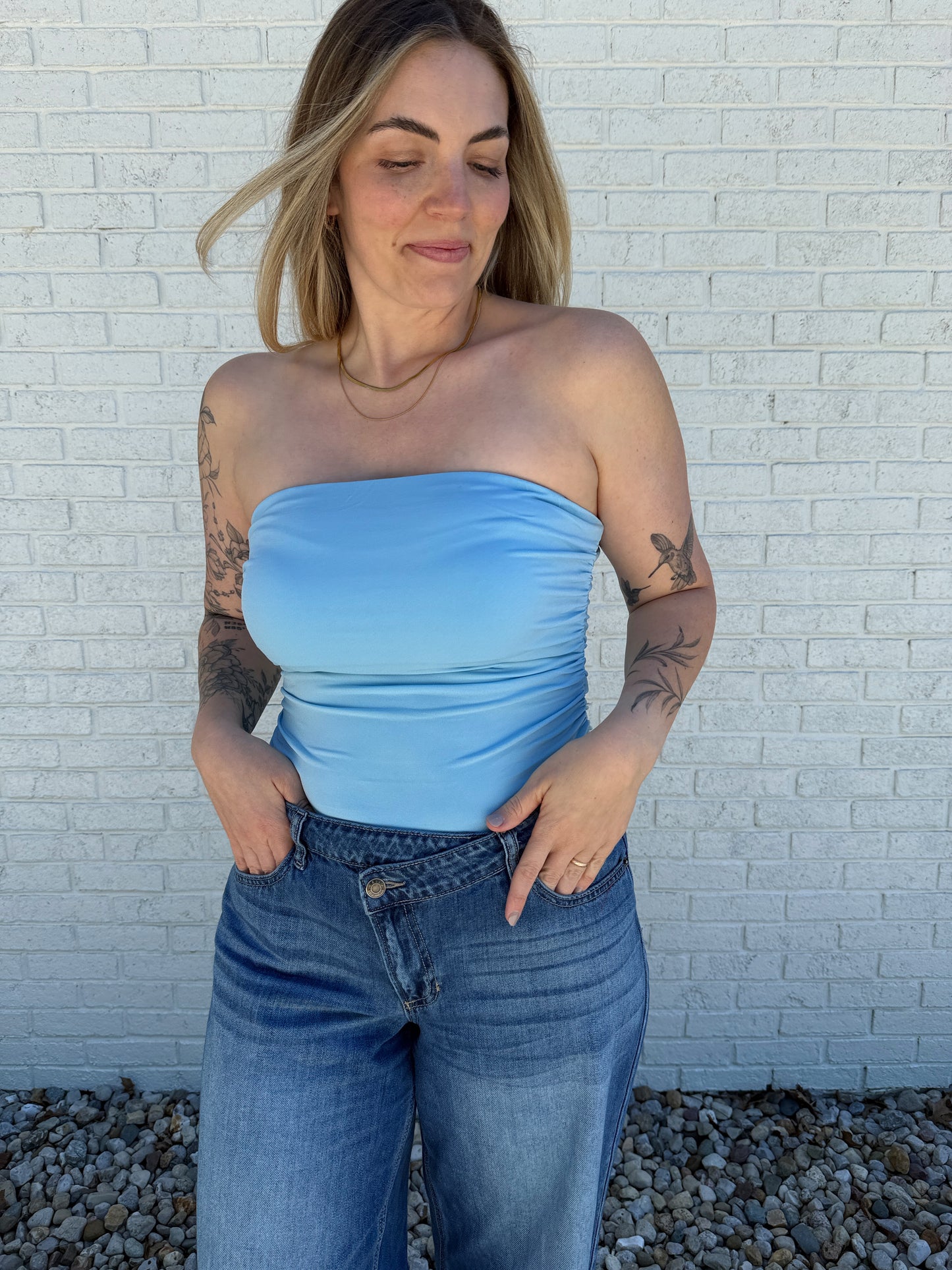 Kate Tube Top Sky Blue