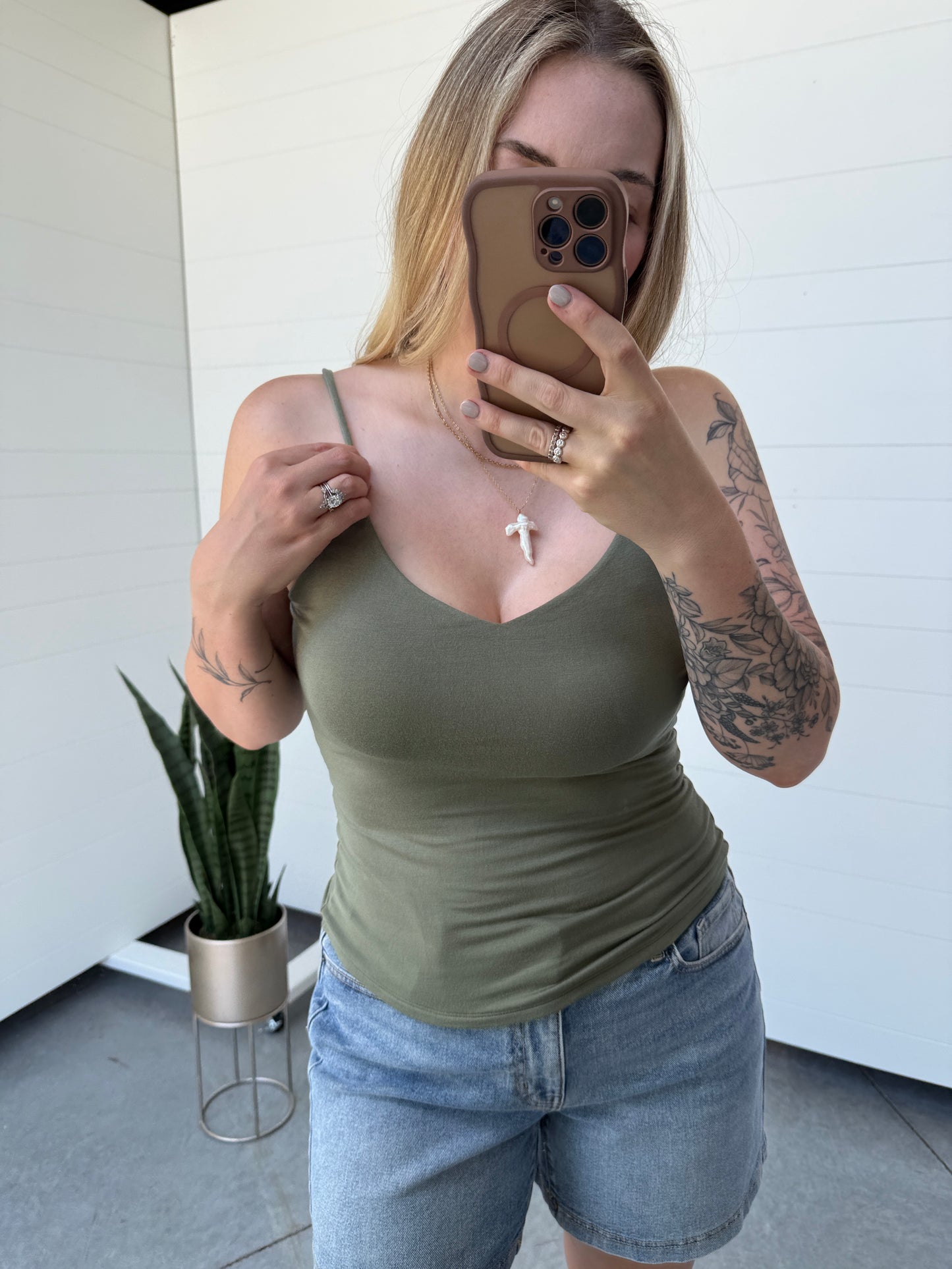 Olive V Neck Cami