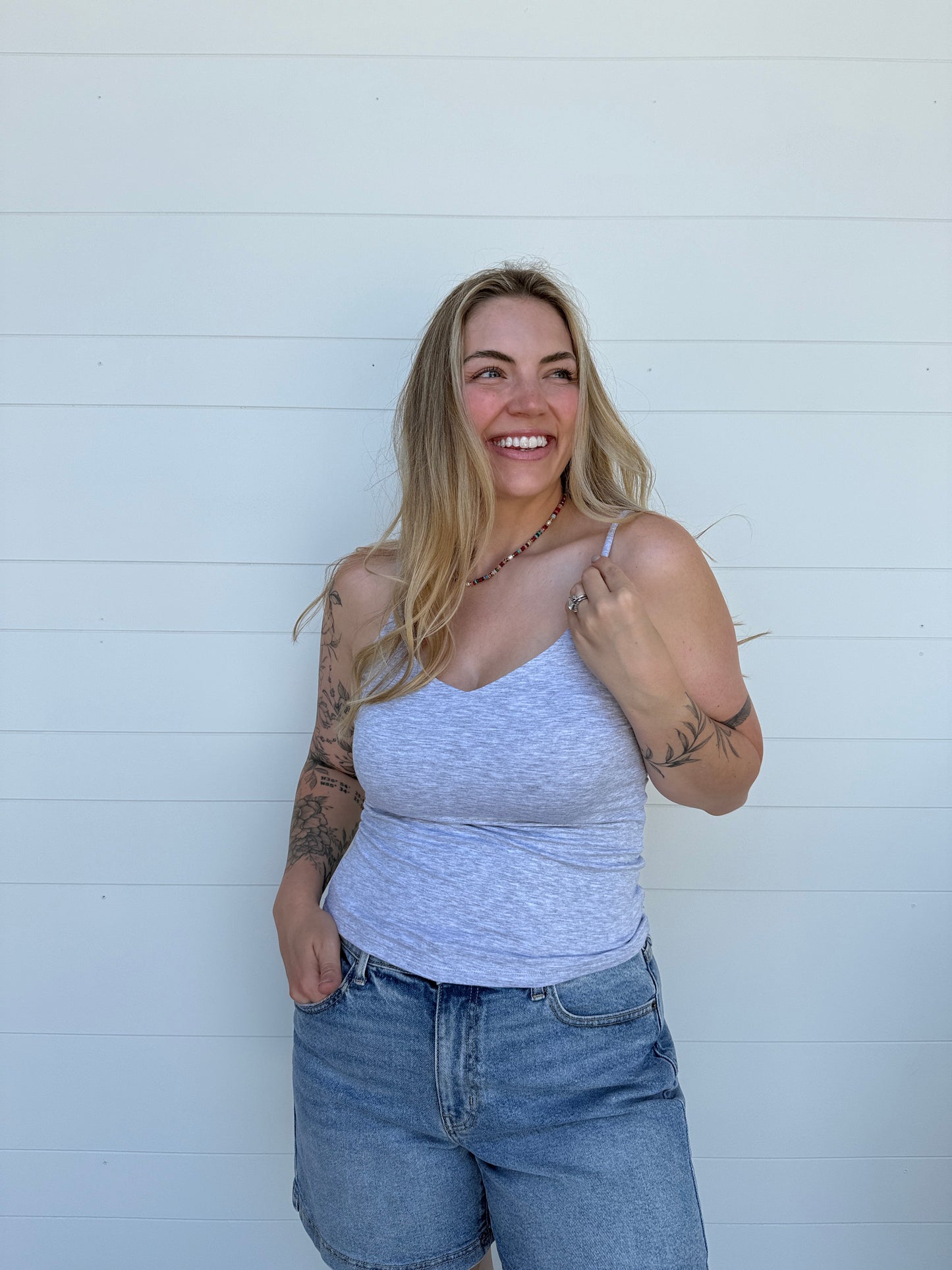 Heather Grey V Neck Cami