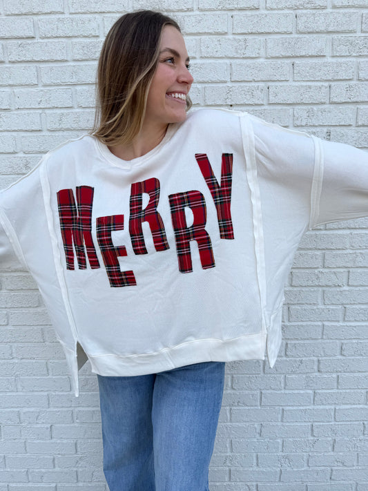 Merry Plaid Crewneck