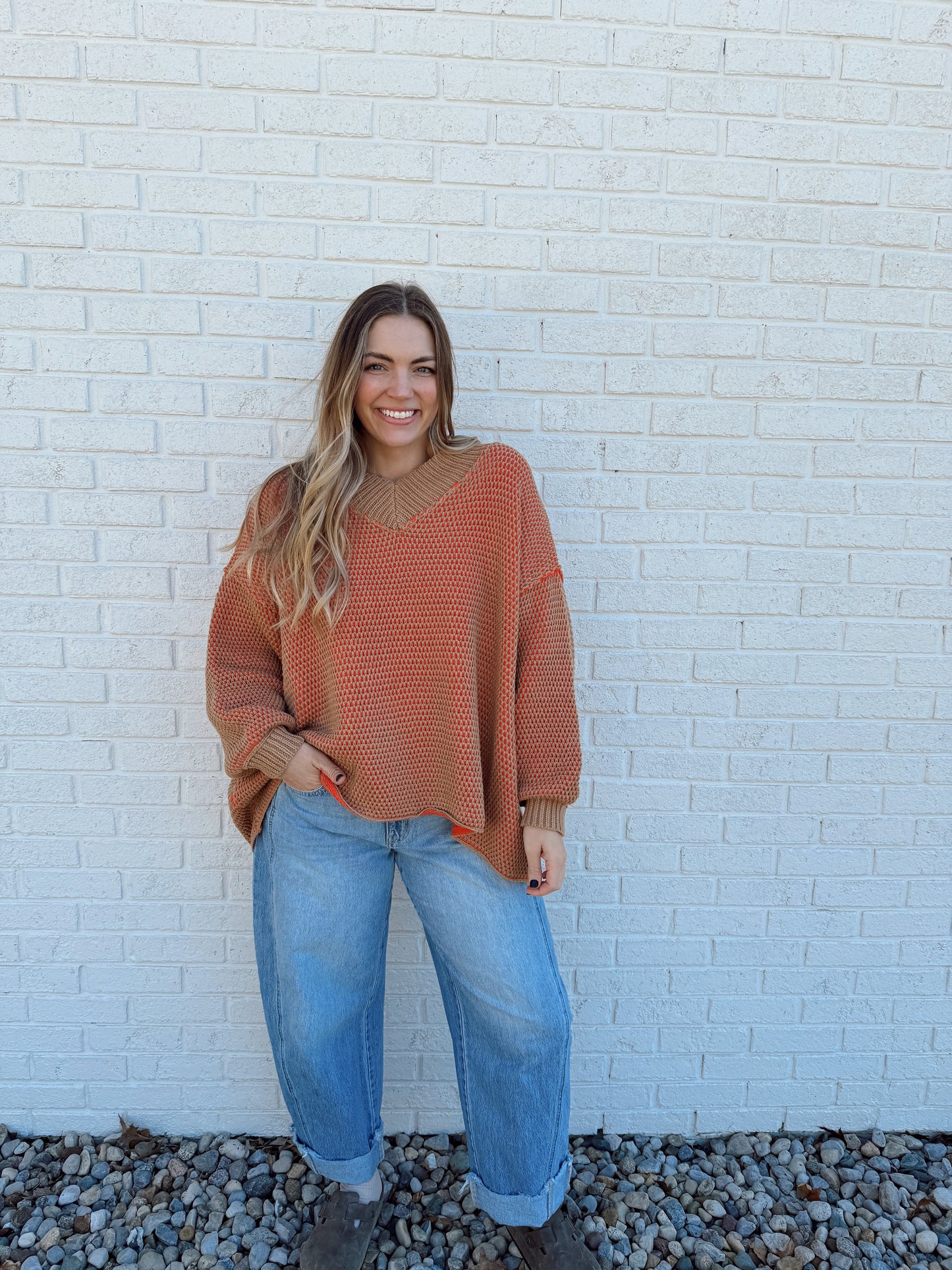 Jamie Sweater Camel/Orange