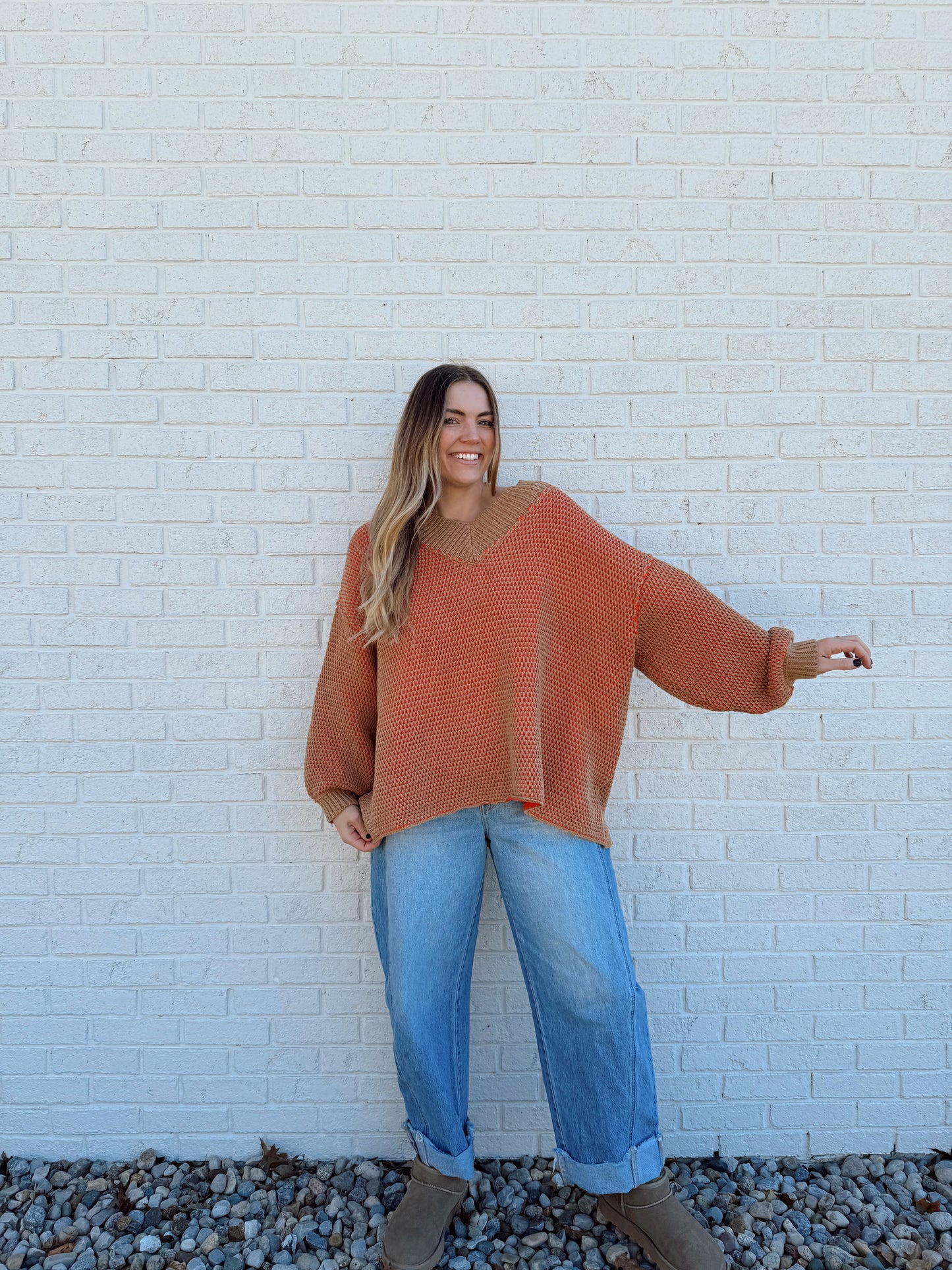 Jamie Sweater Camel/Orange