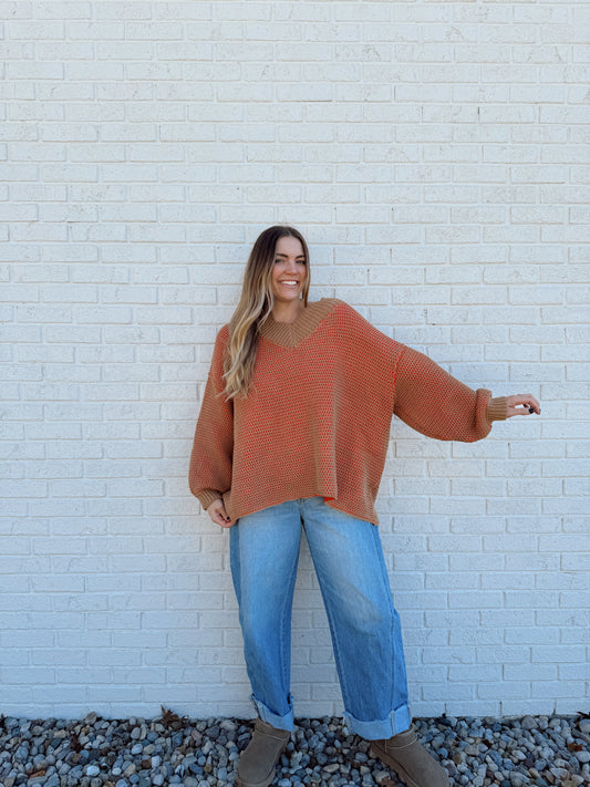 Jamie Sweater Camel/Orange