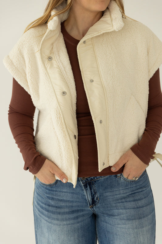 Cream Sherpa Vest