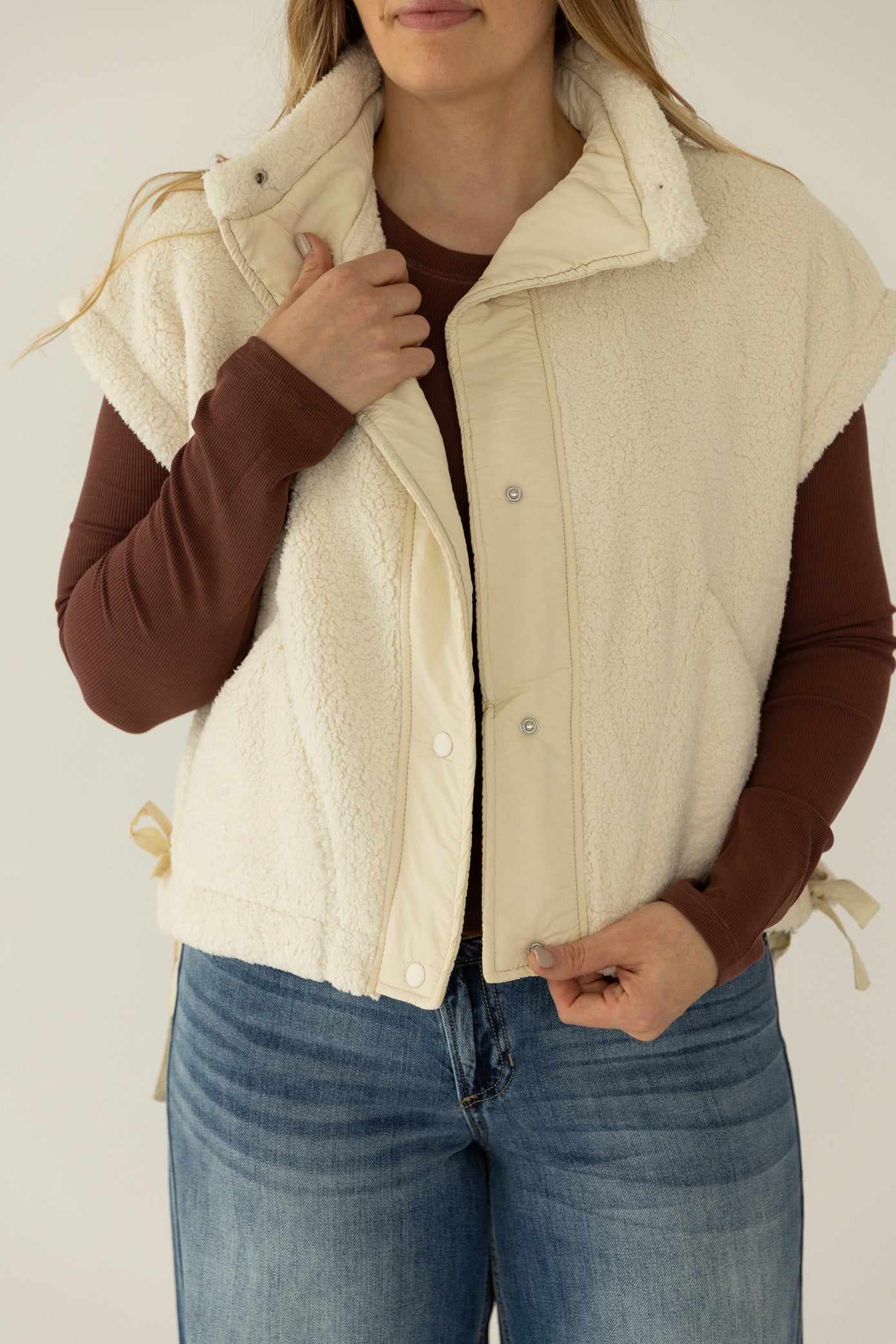Cream Sherpa Vest