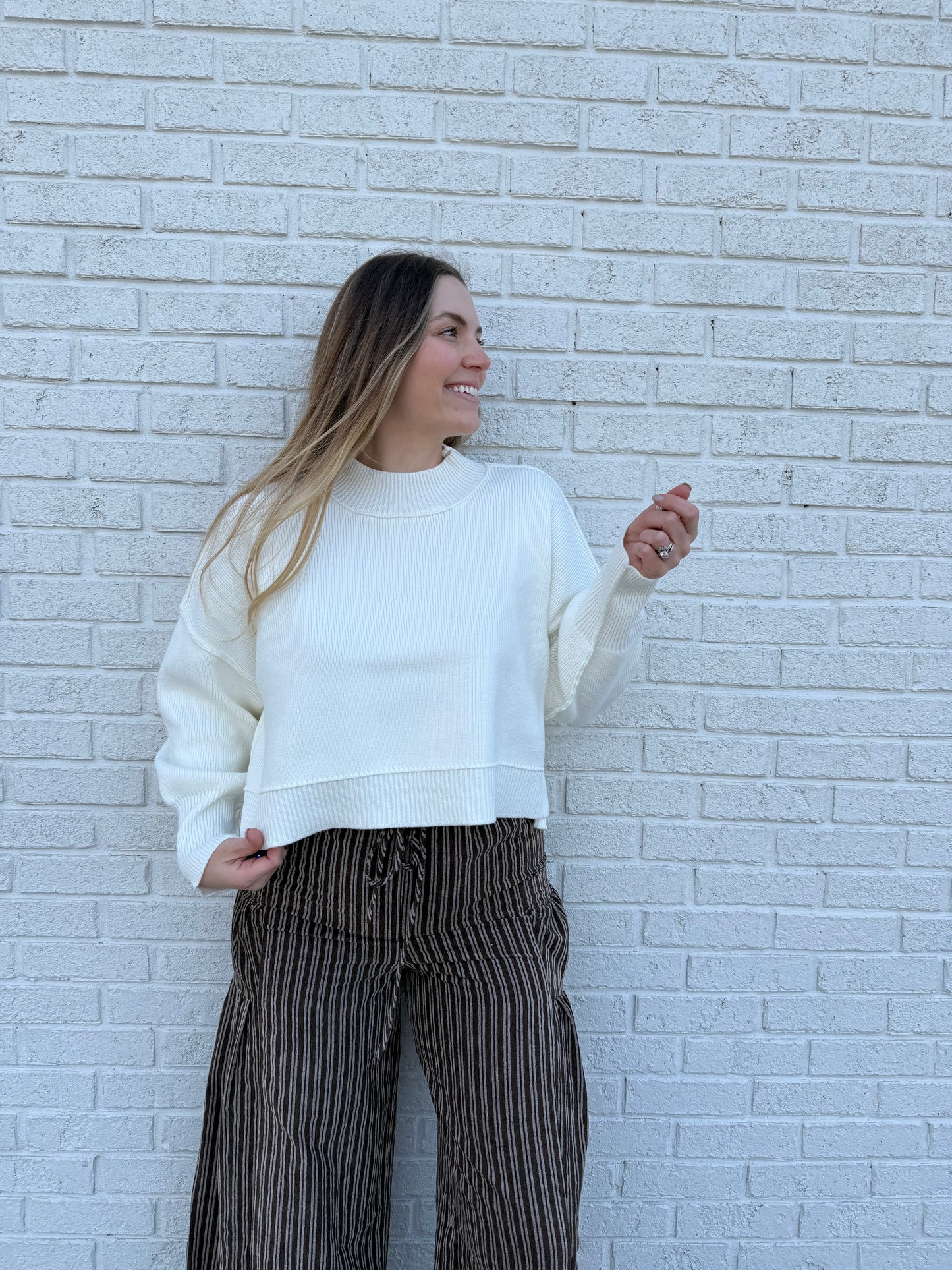 Willow Crop Sweater Ivory