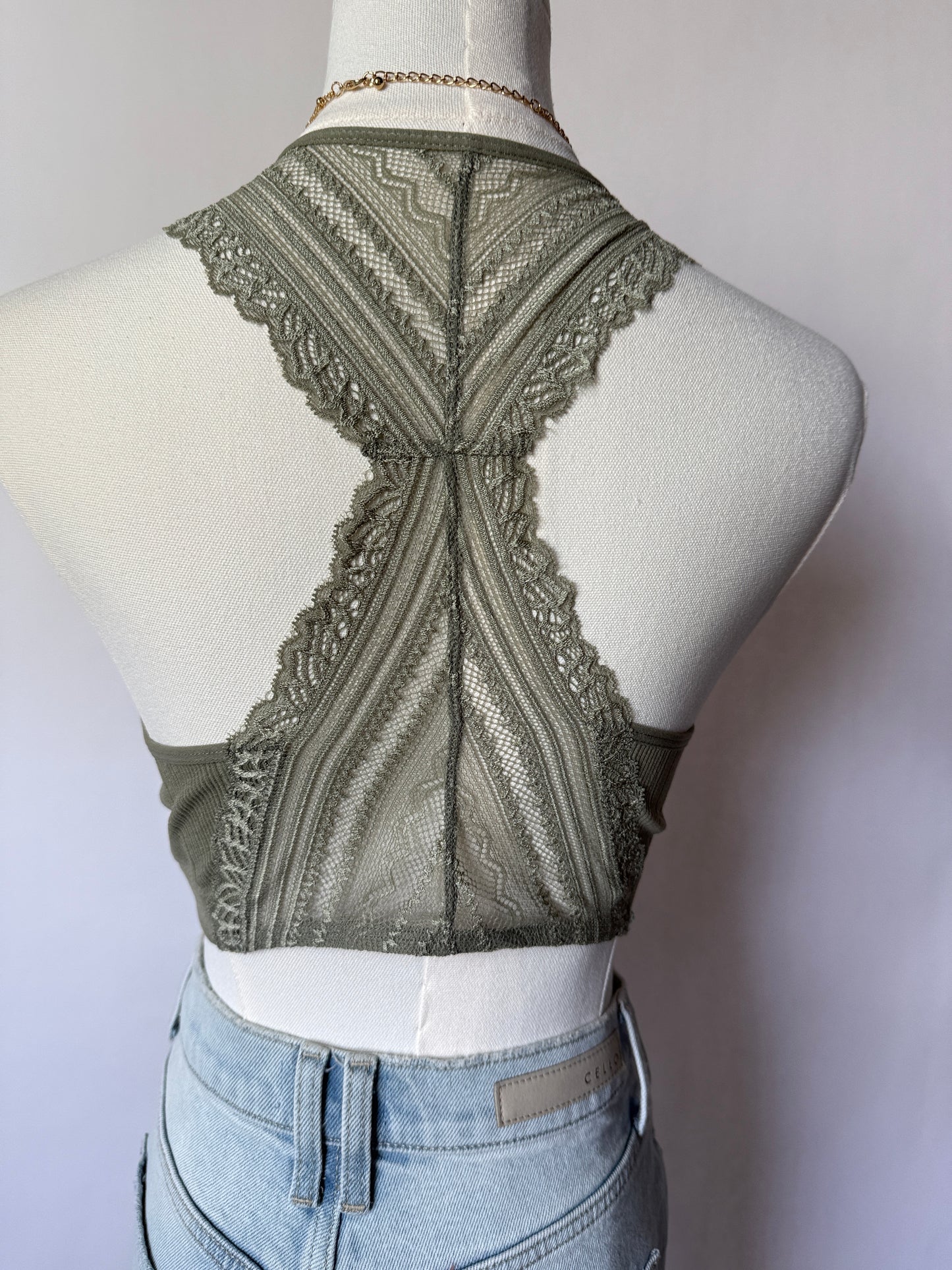 Olive Lace Racerback Bralette