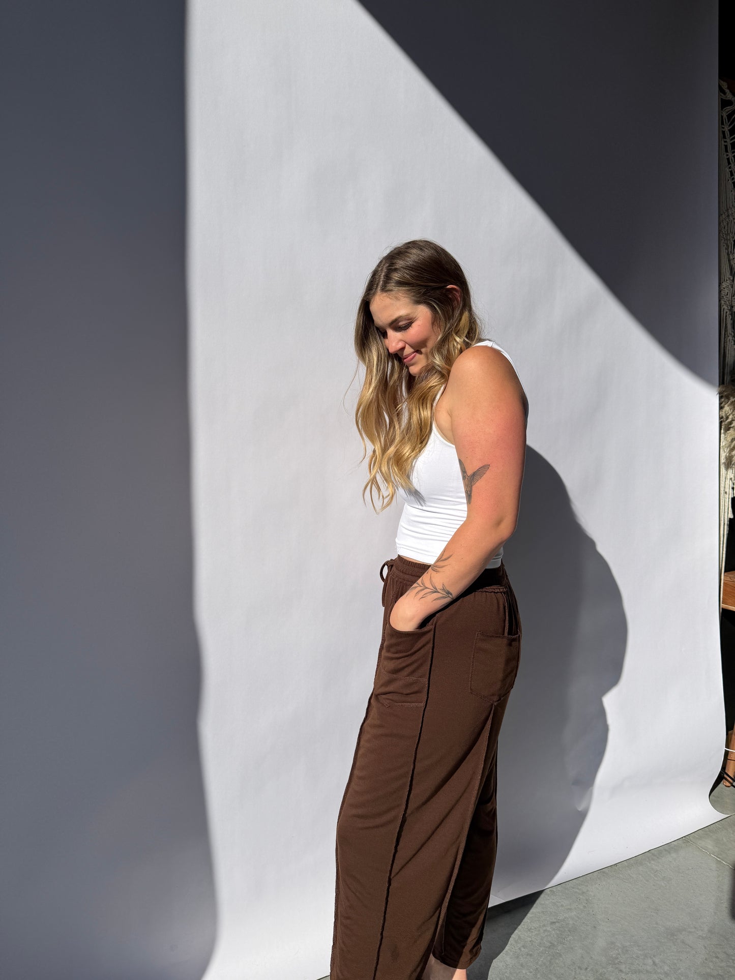 Inside Out Barrel Sweatpants Brown