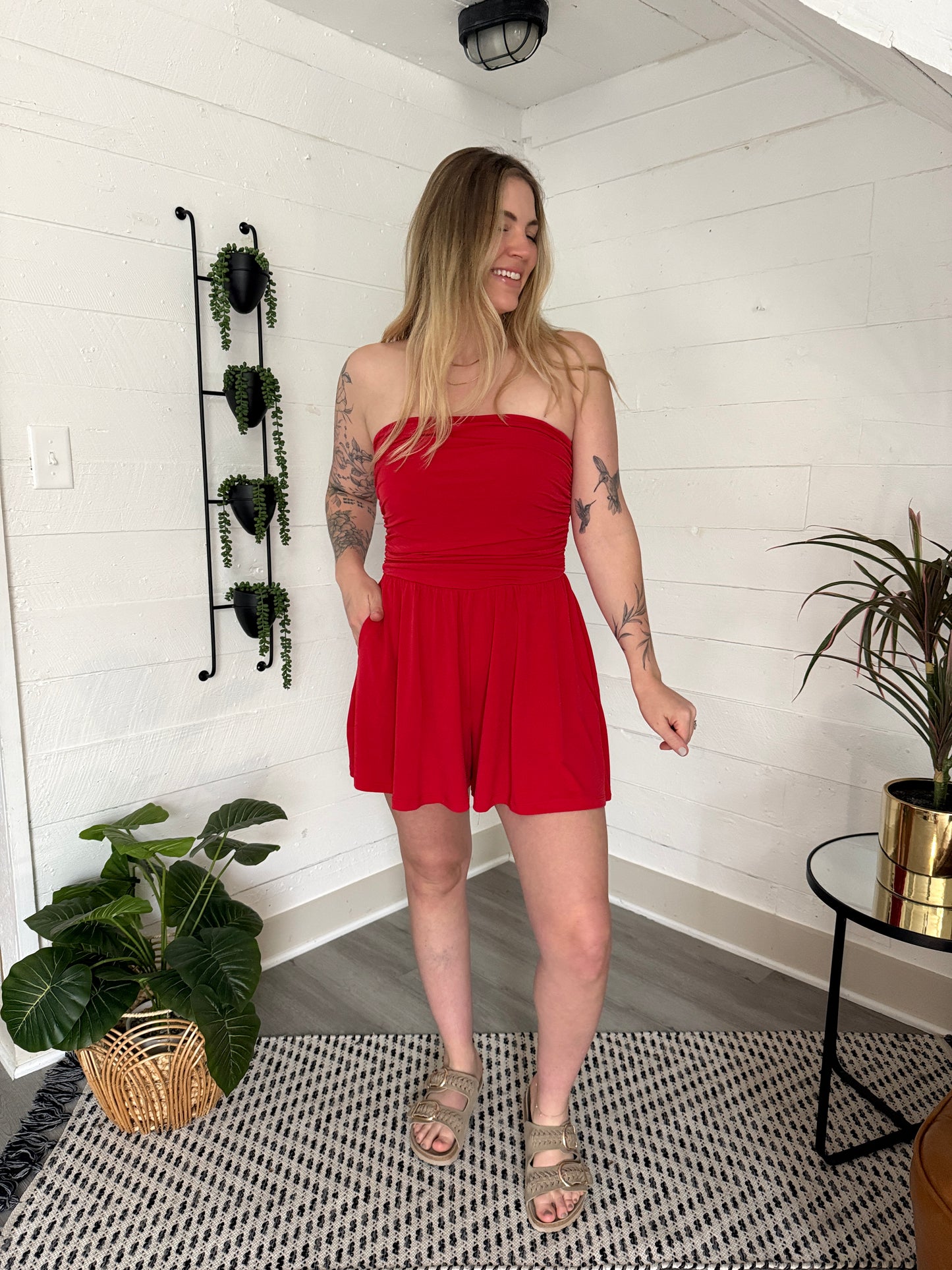 Reya Romper Red