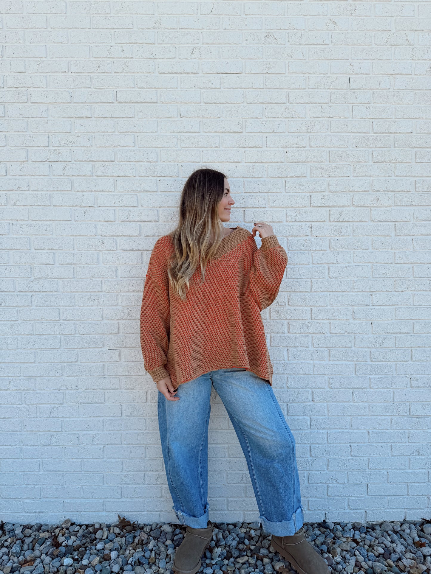 Jamie Sweater Camel/Orange