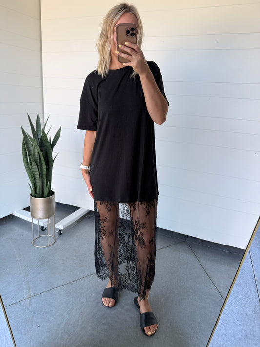 The Gulch Lace Maxi Dress Black