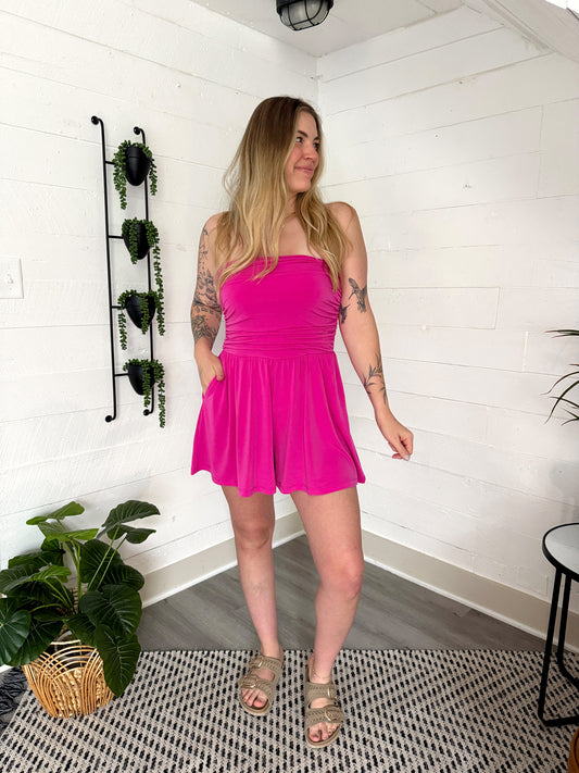 Reya Romper Fuchsia