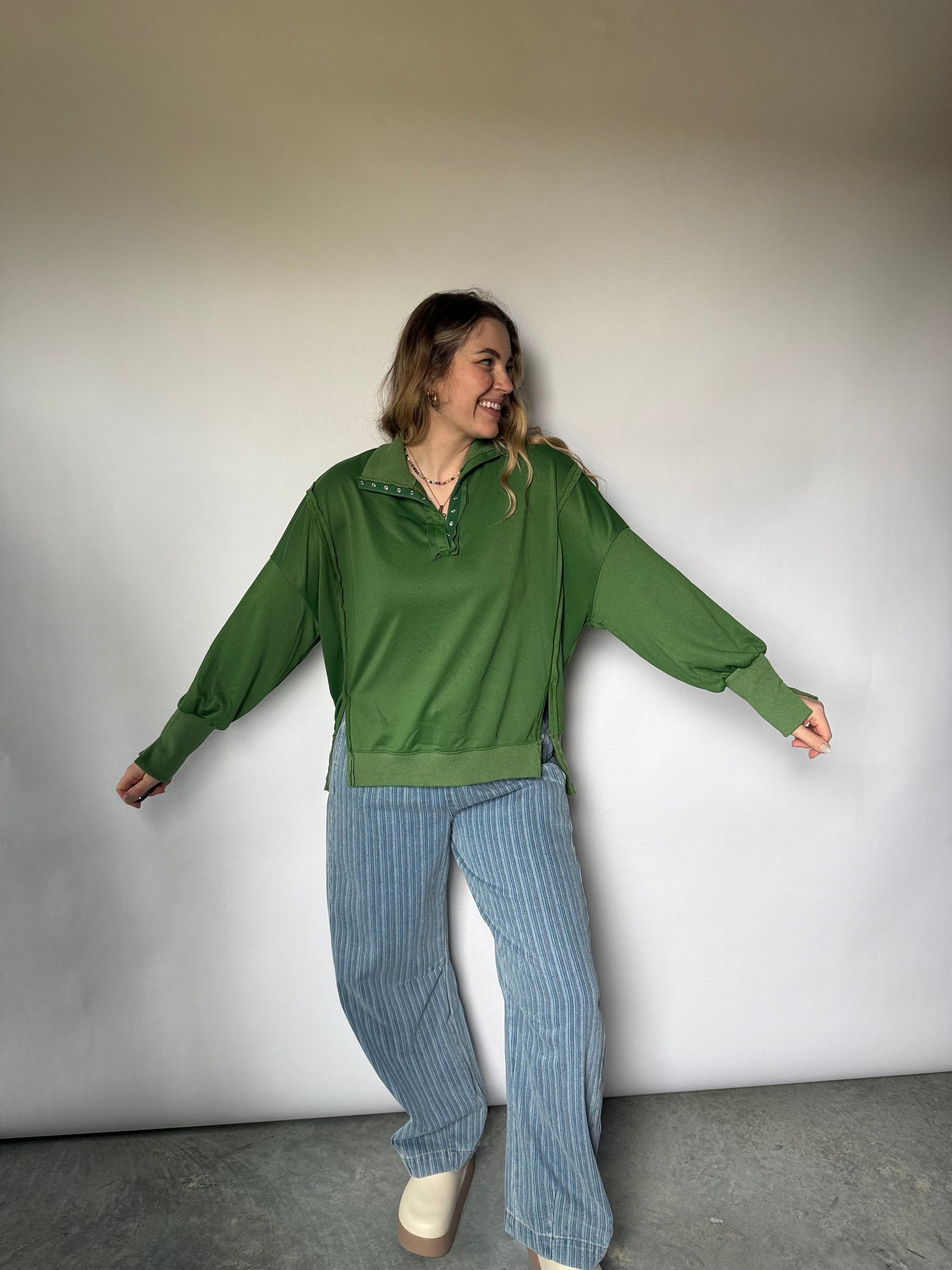 Hunter Green Jenna Pullover