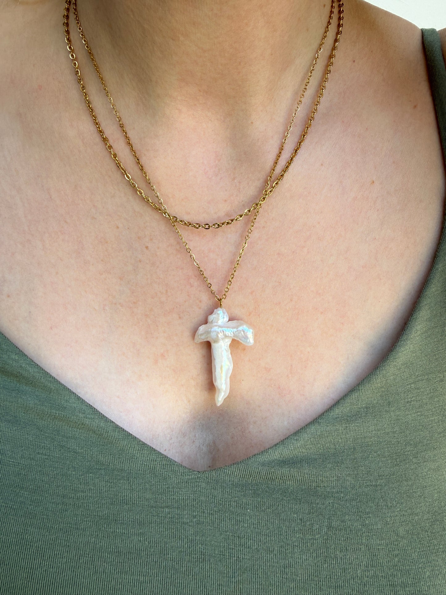 Pearl Cross Necklace