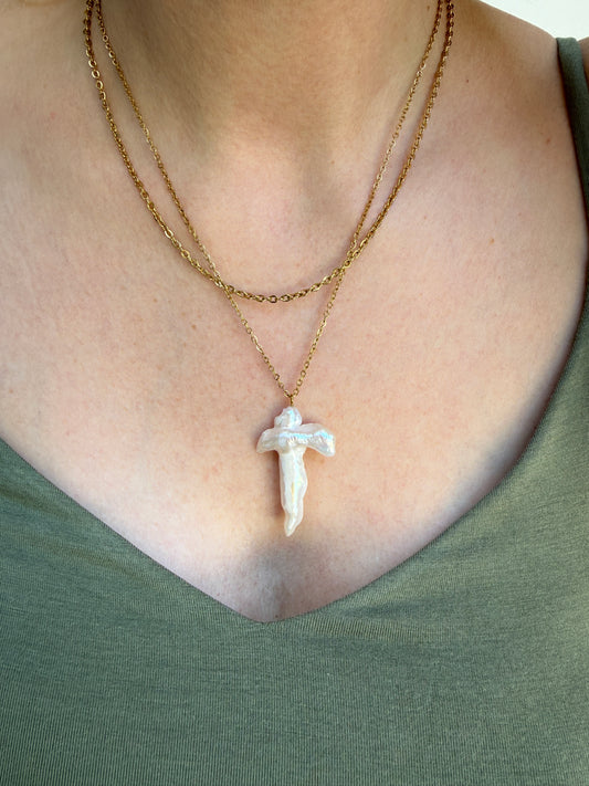 Pearl Cross Necklace
