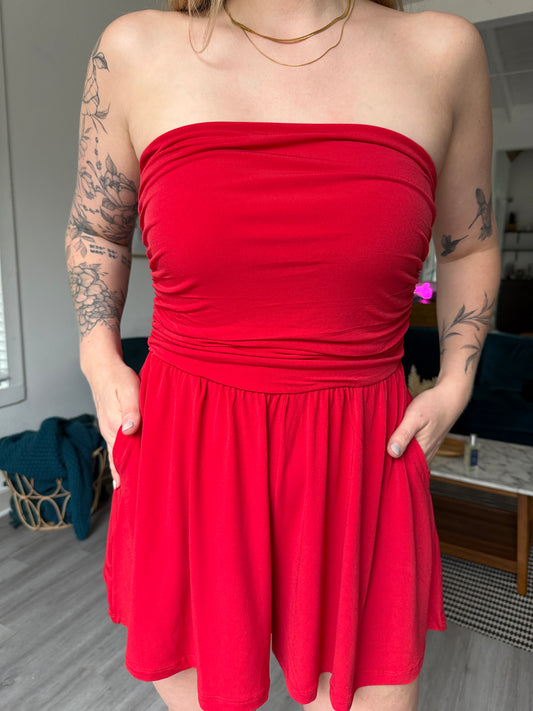 Reya Romper Red