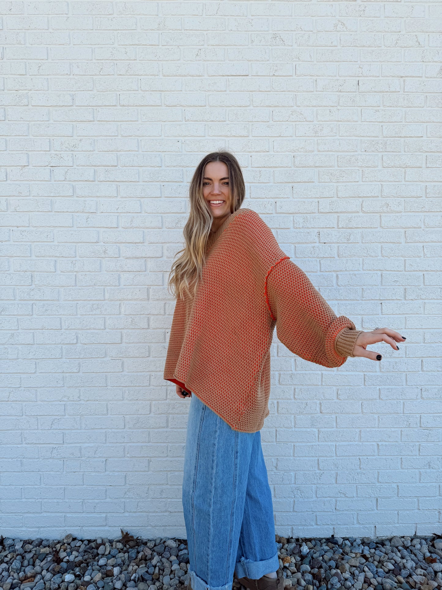 Jamie Sweater Camel/Orange