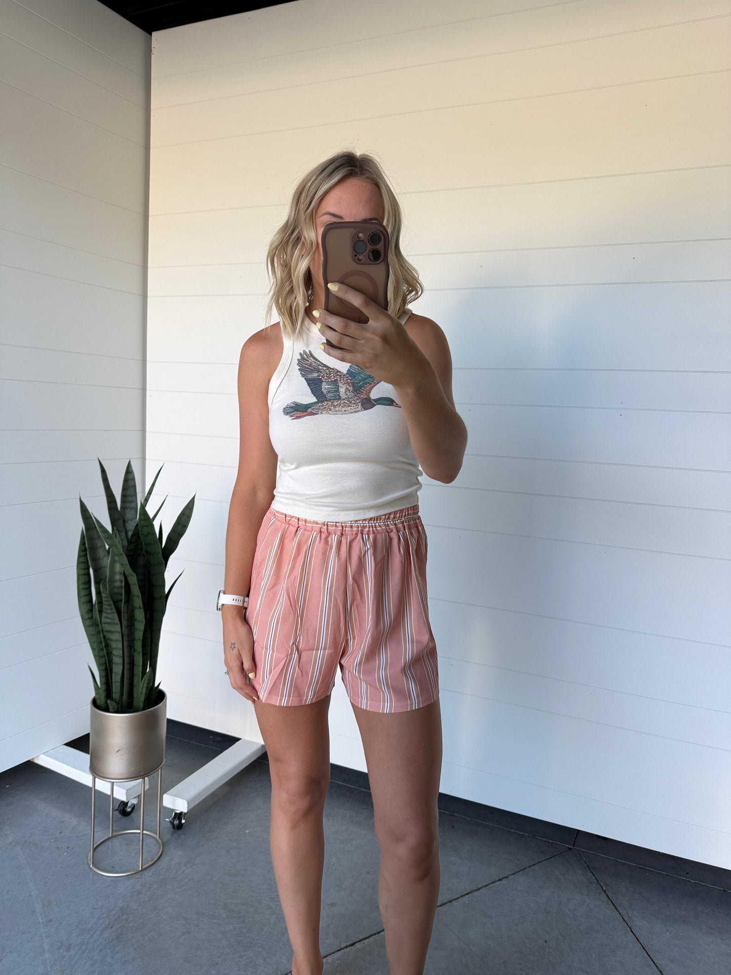 Peach Stripe Shorts