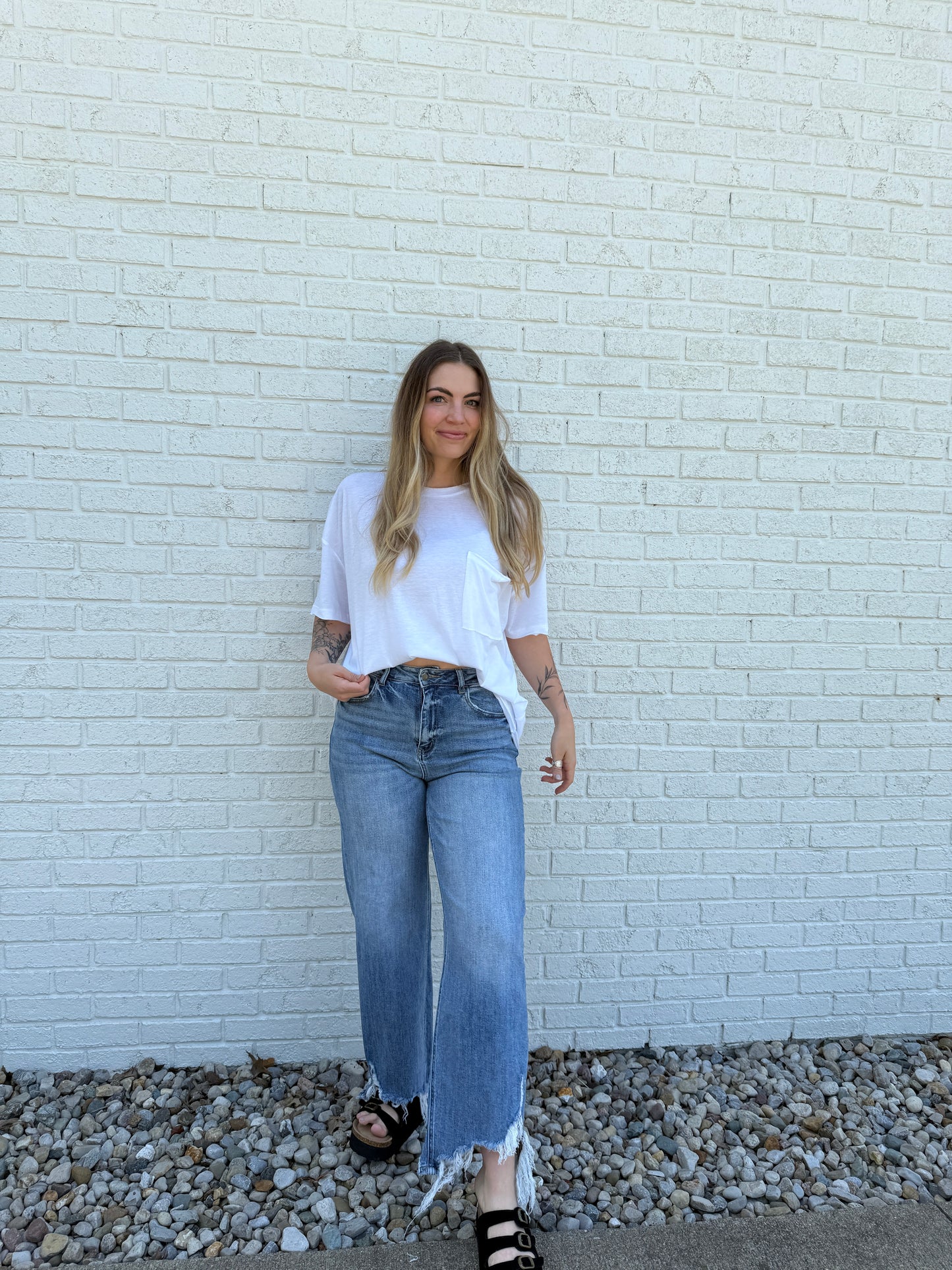 White Boyfriend Pocket Tee
