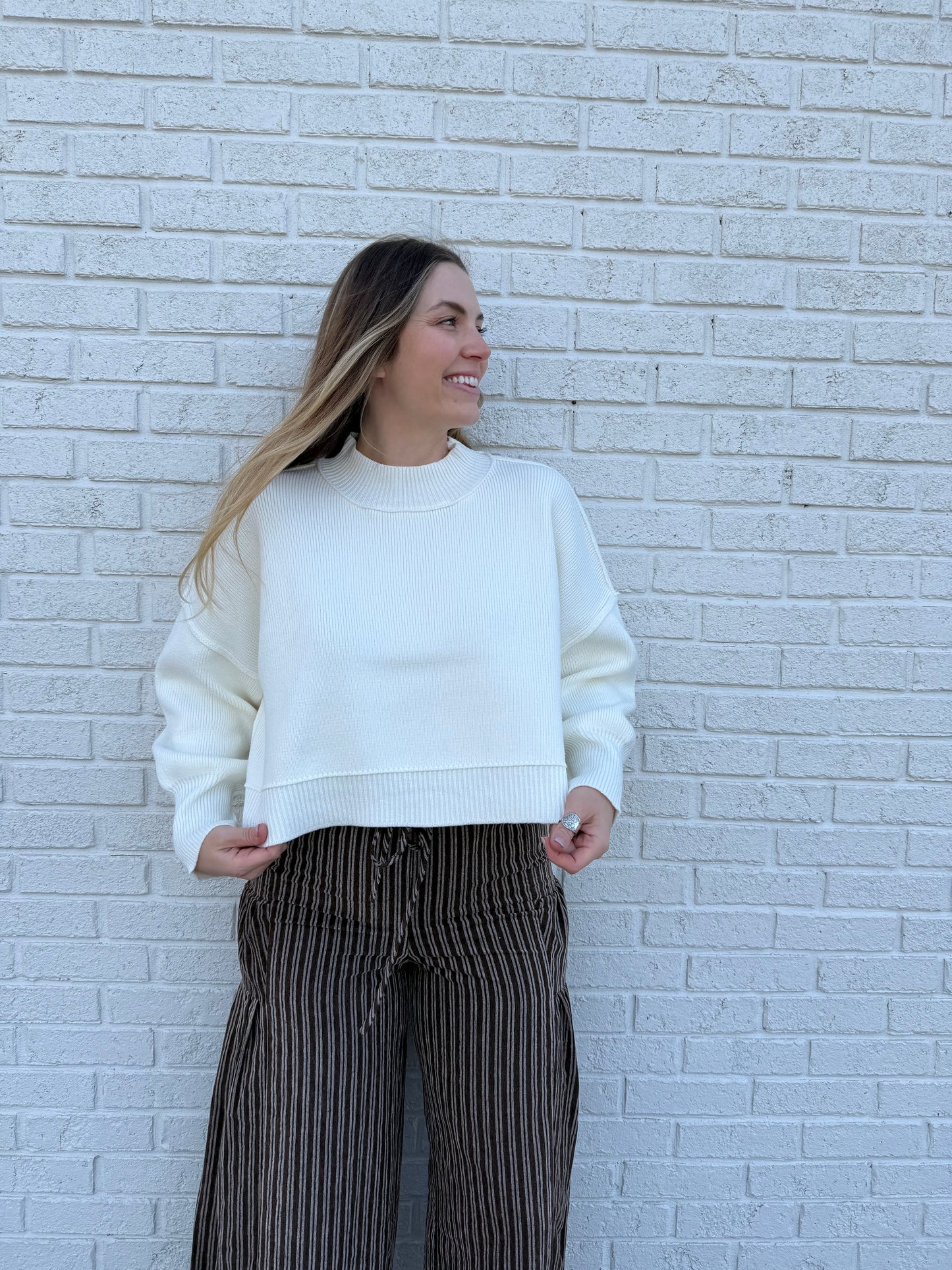 Willow Crop Sweater Ivory