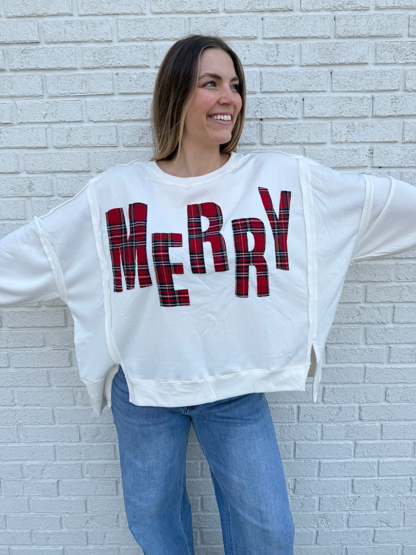 Merry Plaid Crewneck
