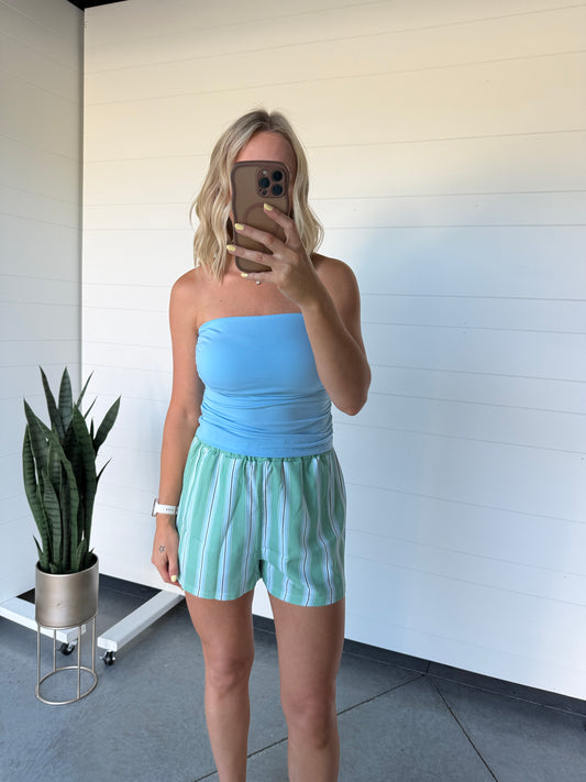 Green Stripe Shorts