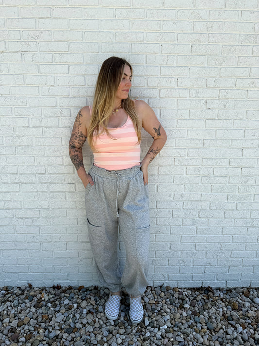 Luna Stripe Tank Pink