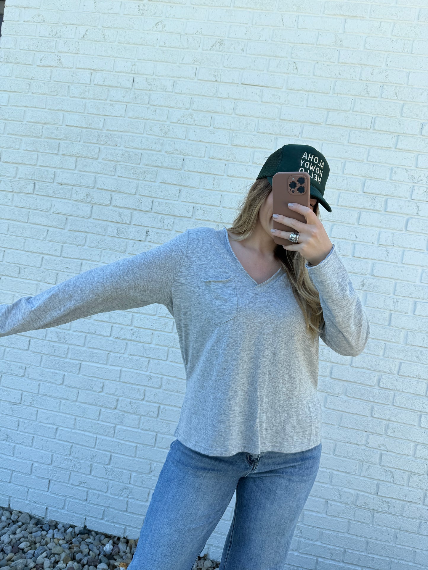Light Grey Long Sleeve Top