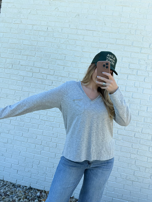 Light Grey Long Sleeve Top