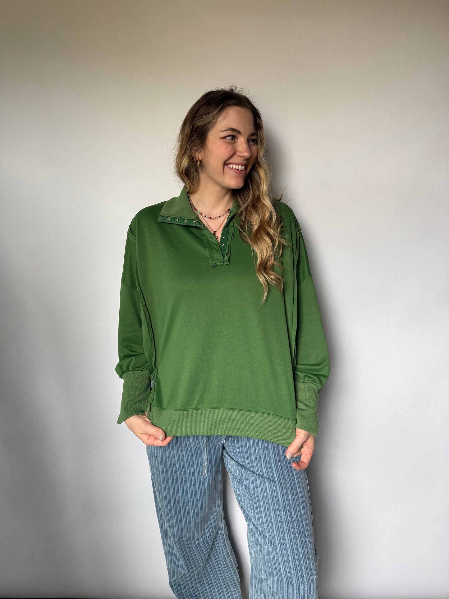 Hunter Green Jenna Pullover