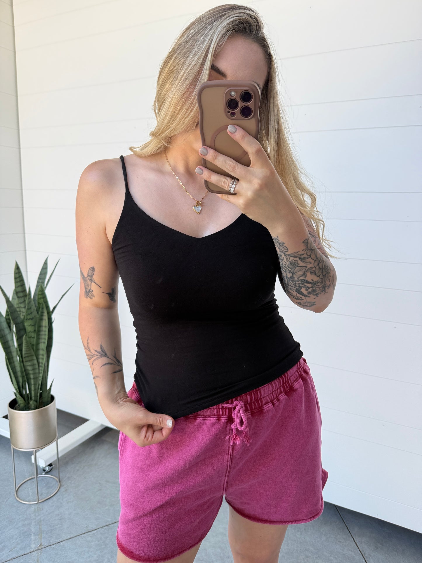 Black V Neck Cami