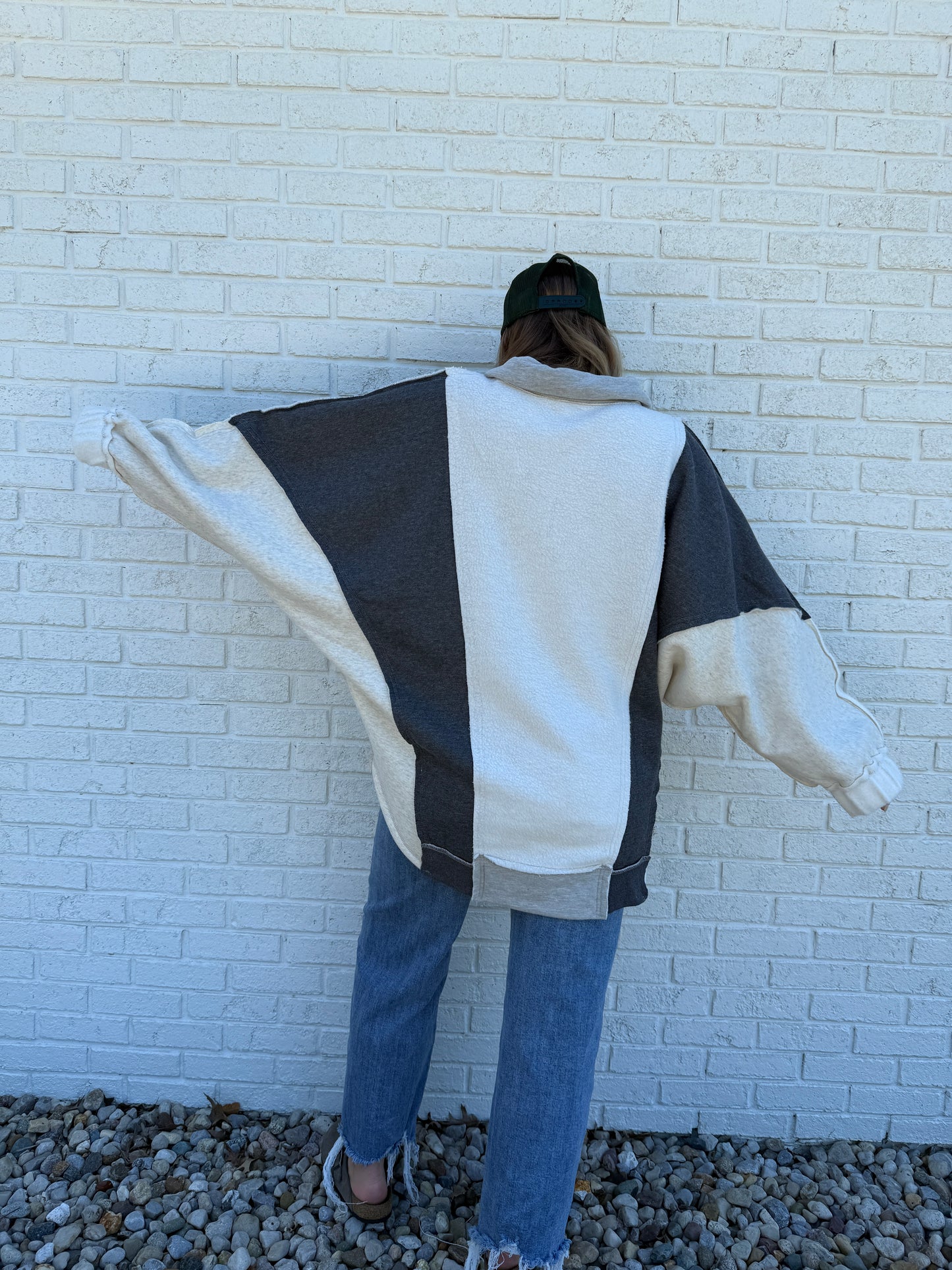 Grey Lallie Color Block Sweatshirt