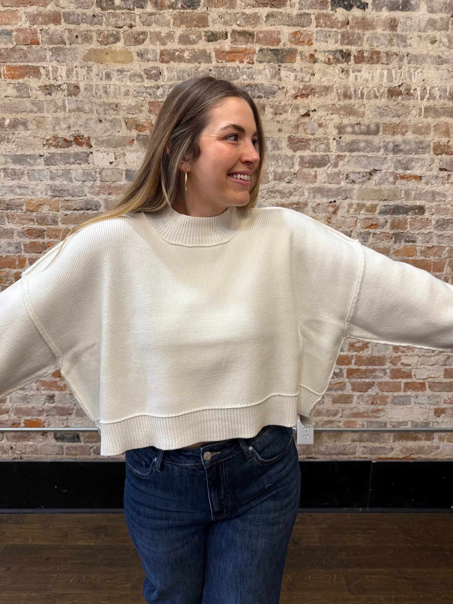 Willow Crop Sweater Ivory