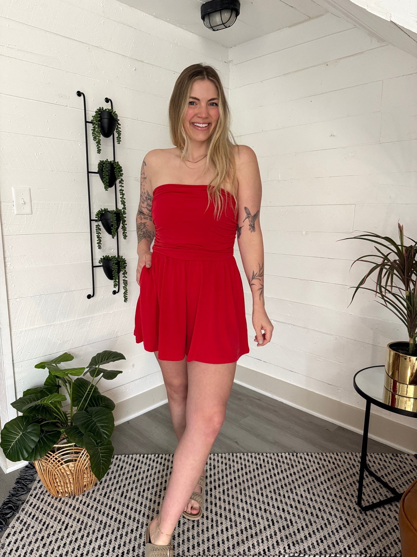 Reya Romper Red