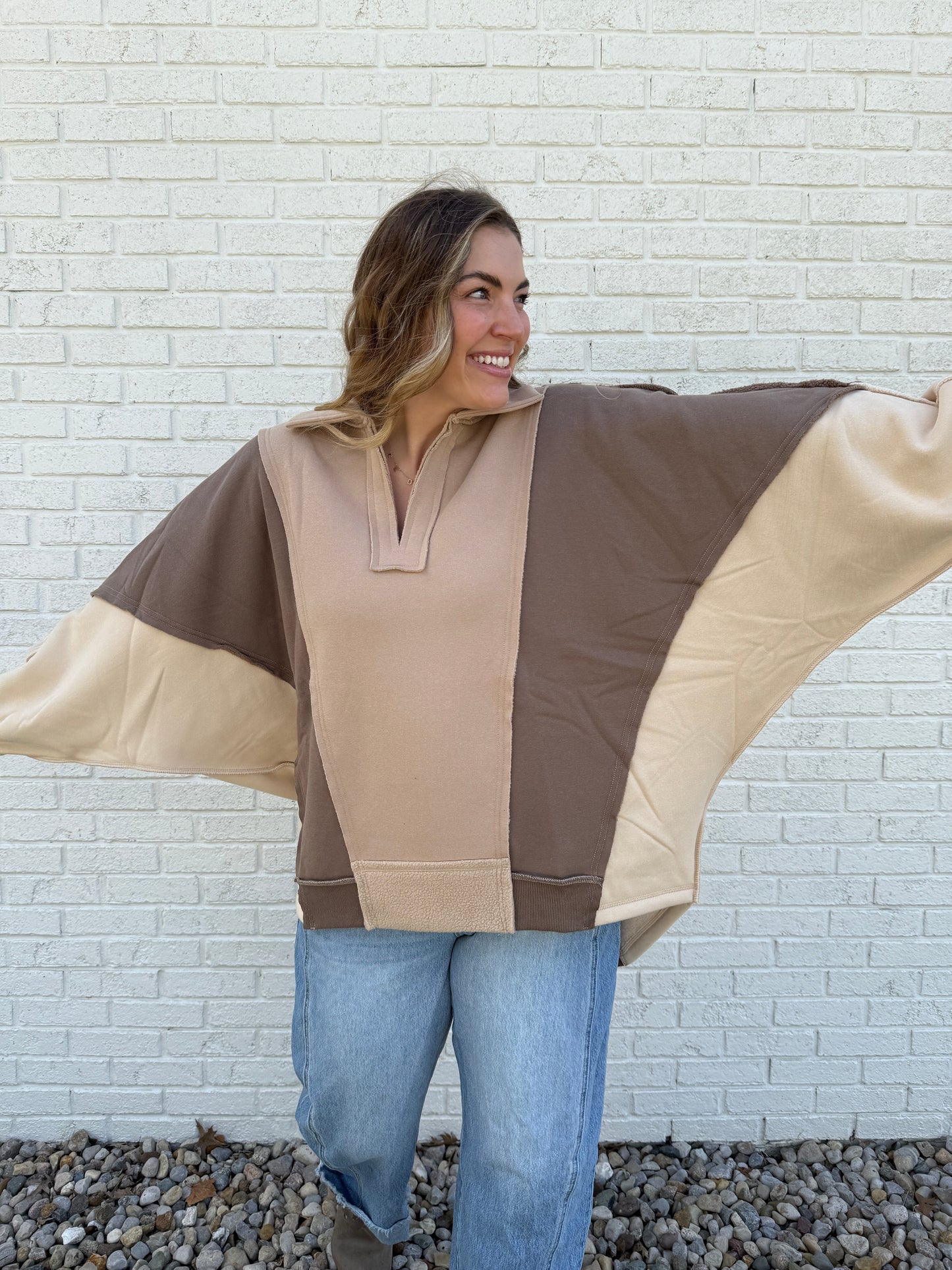 Lallie Color Block Sweatshirt Oat