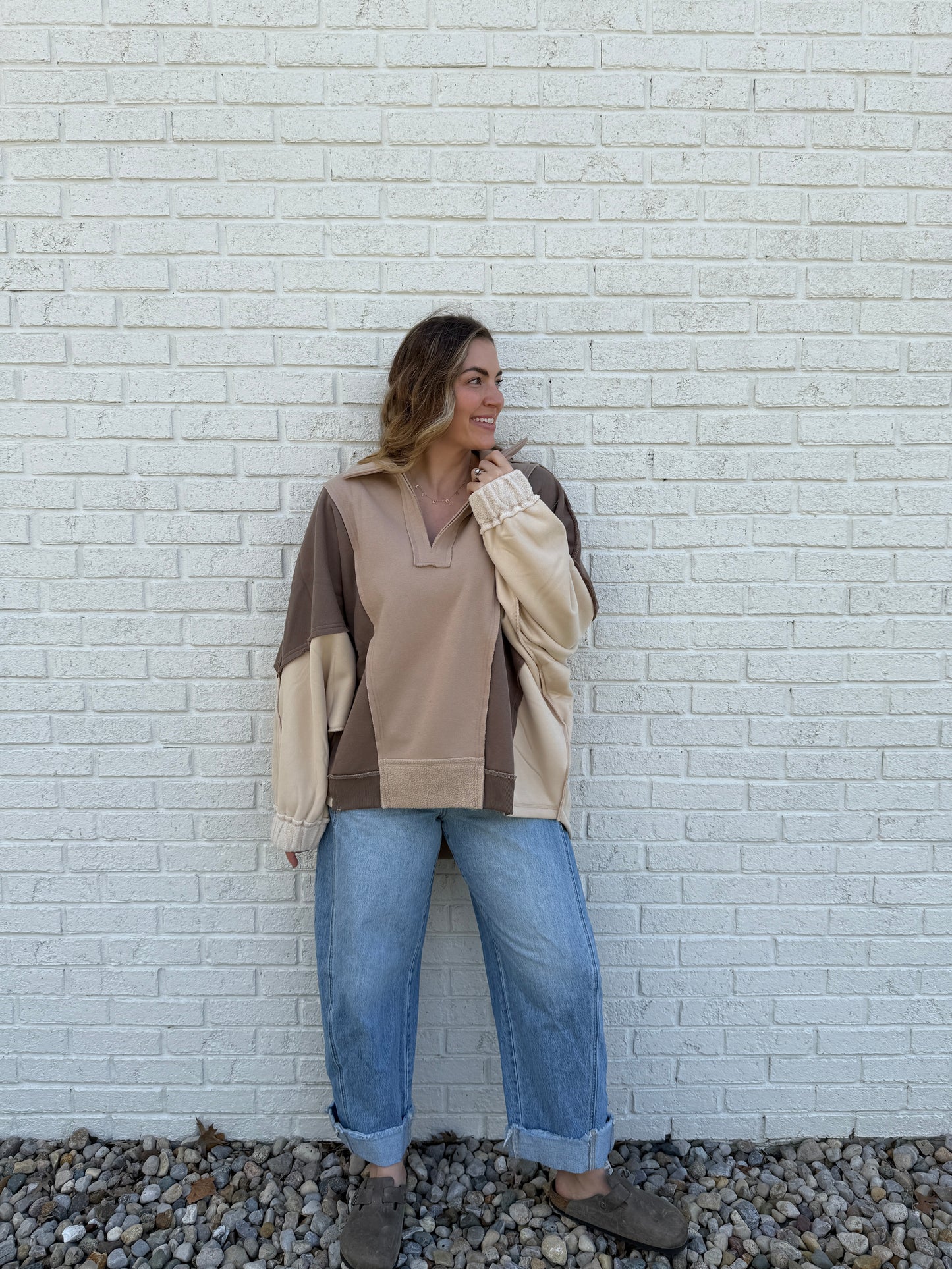 Lallie Color Block Sweatshirt Oat