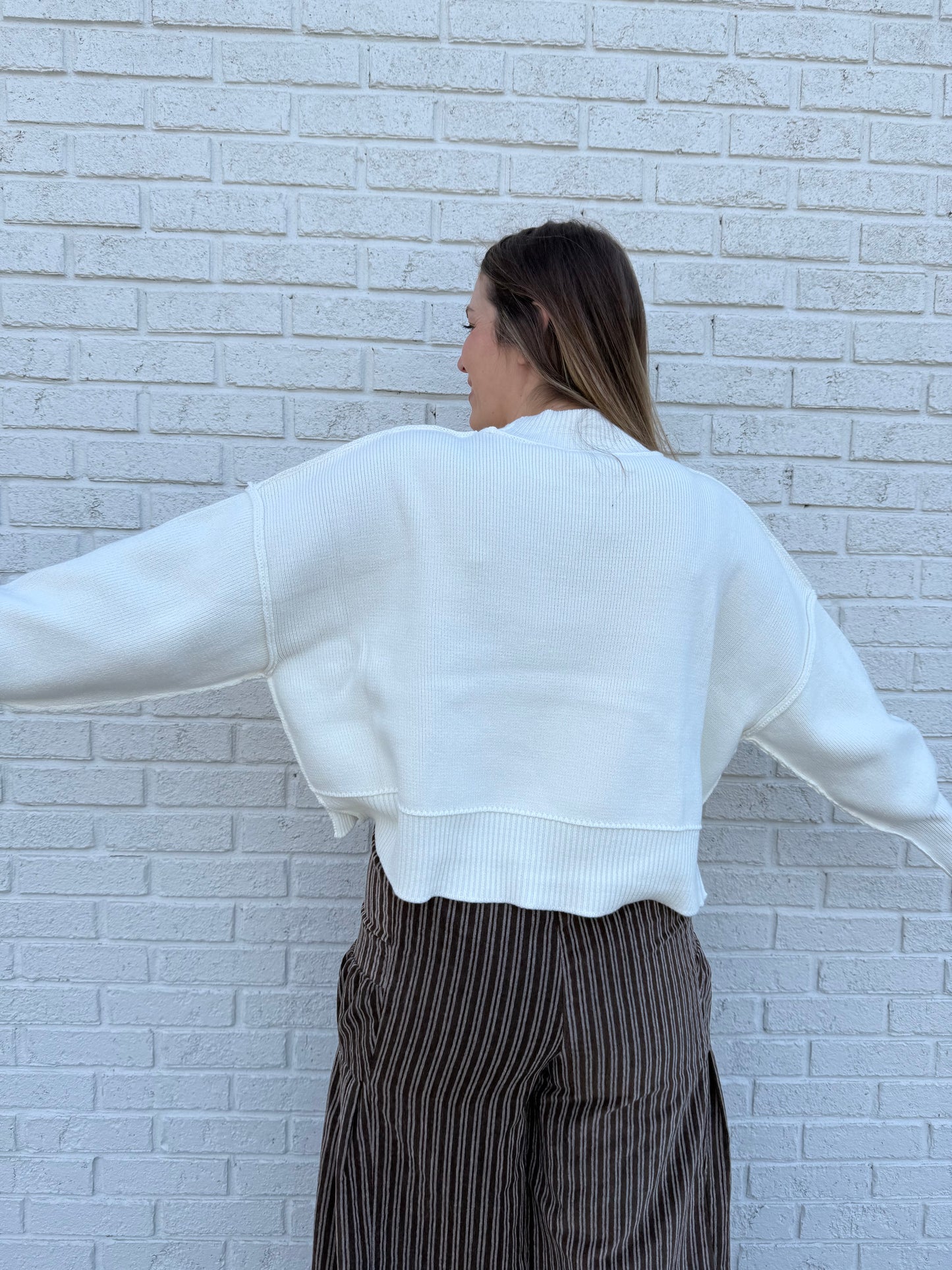 Willow Crop Sweater Ivory