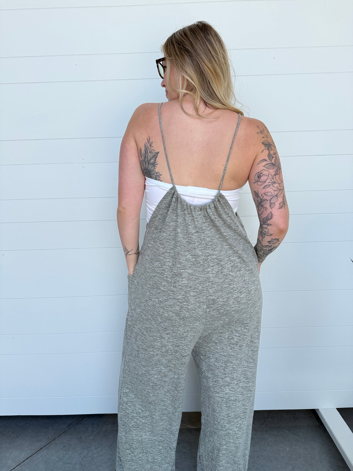 Garden Girl Jumpsuit Grey/Olive