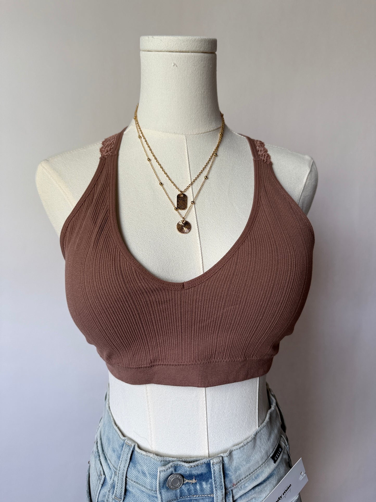 Mauve Lace Racerback Bralette