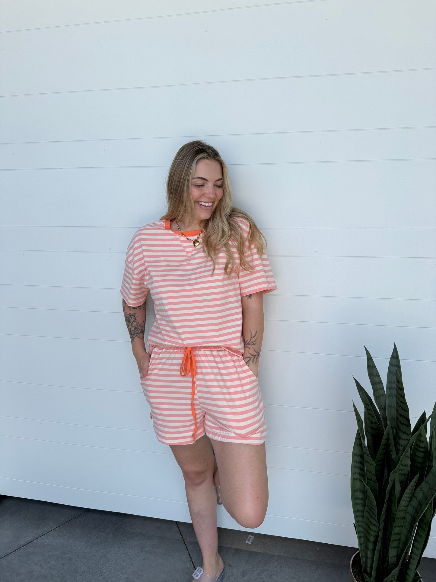 Just Peachy Stripe Set
