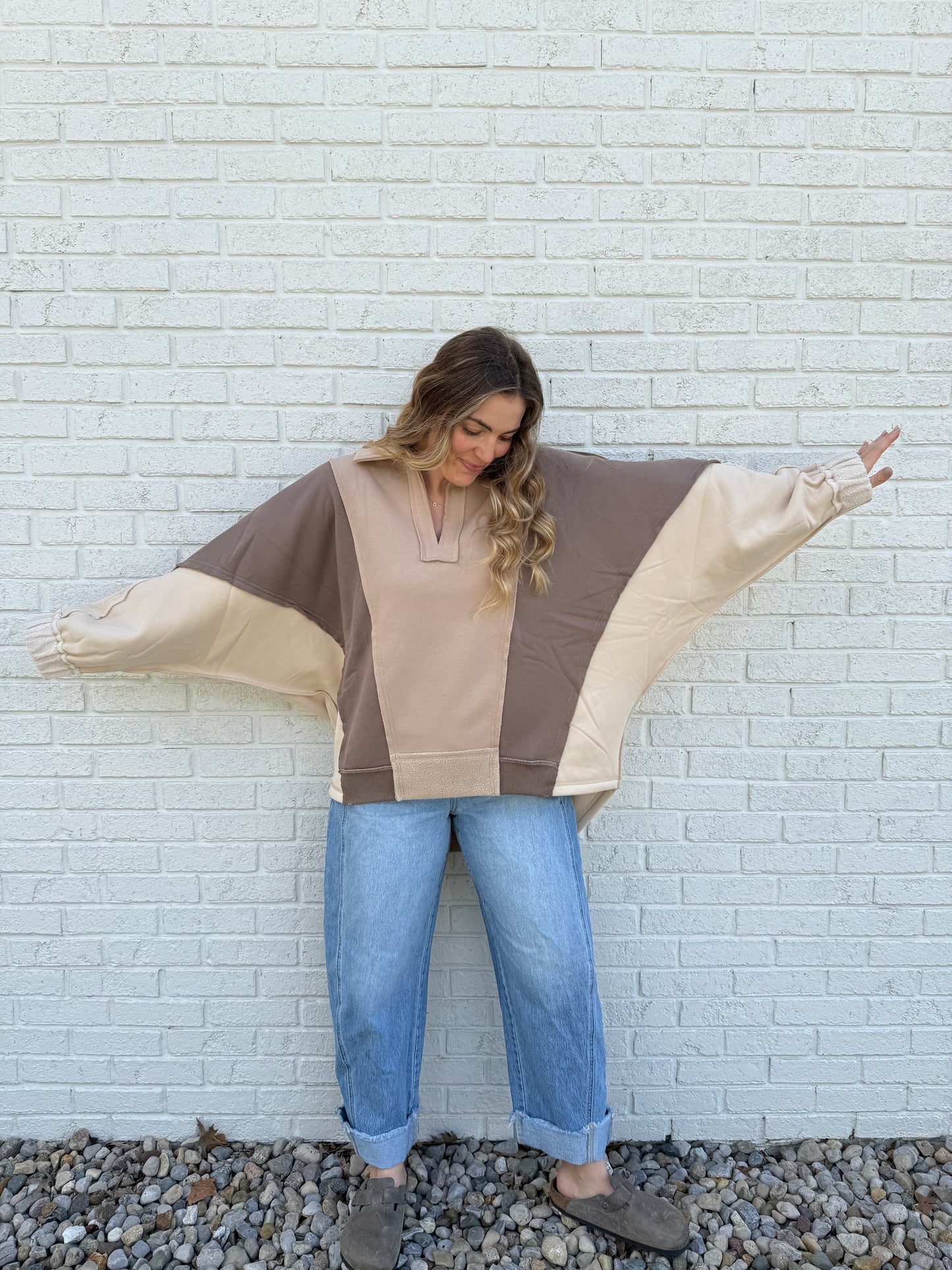 Lallie Color Block Sweatshirt Oat