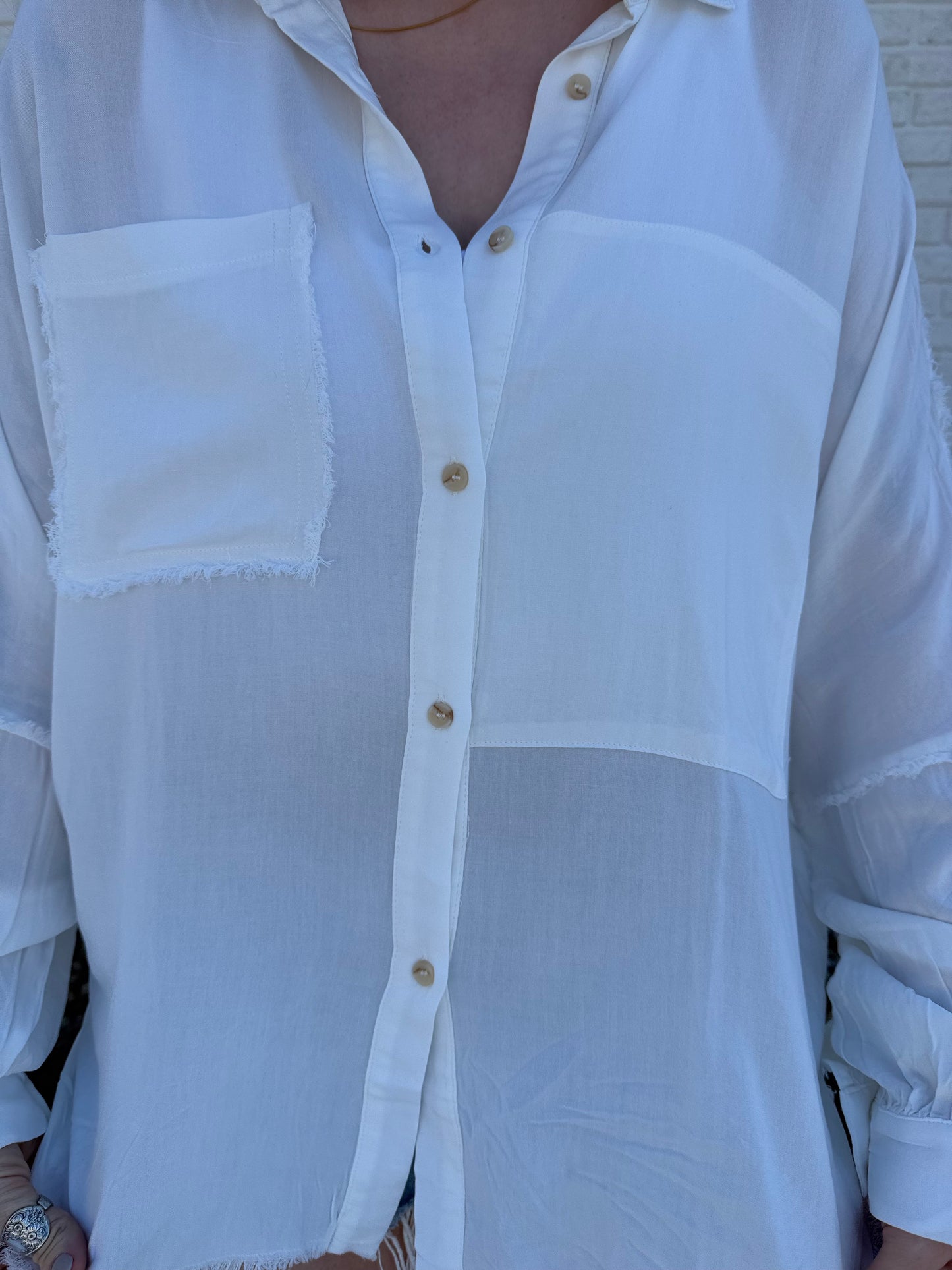 Delilah Button Down White