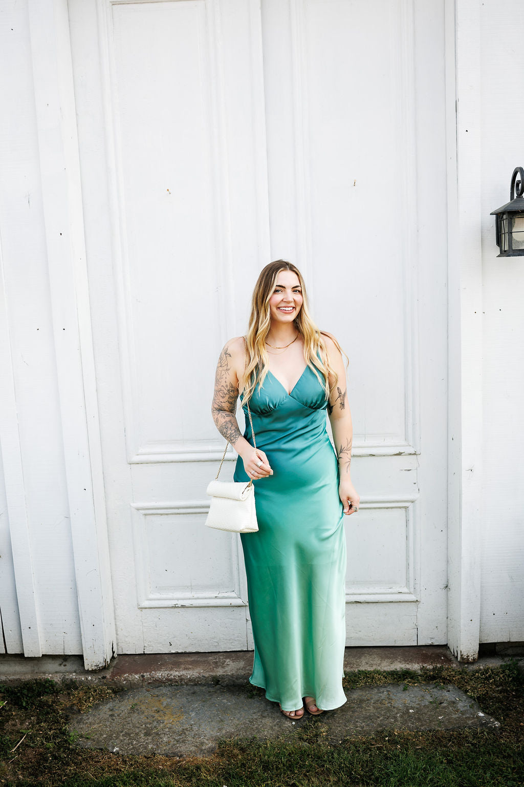 Vine Ombre Dress Pine Green