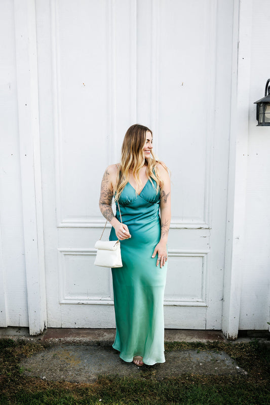 Vine Ombre Dress Pine Green