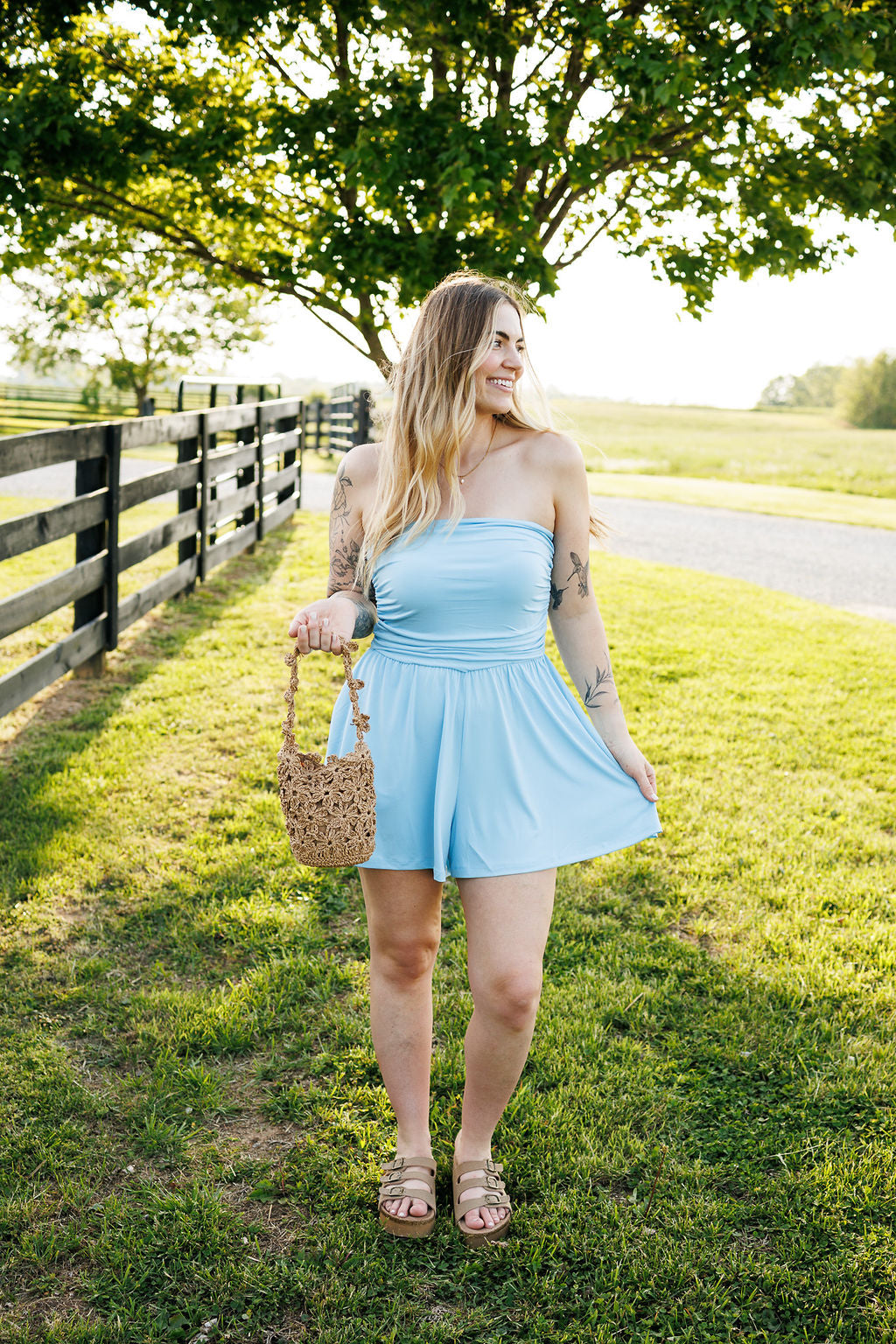 Reya Romper Sky Blue