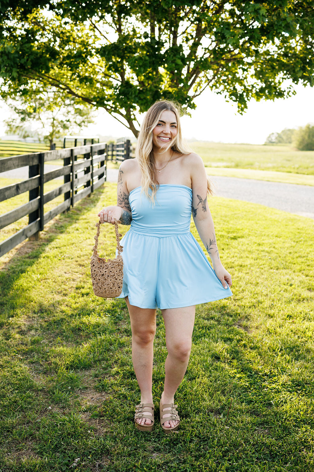 Reya Romper Sky Blue
