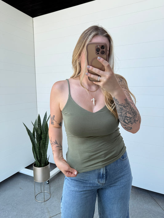 Olive V Neck Cami