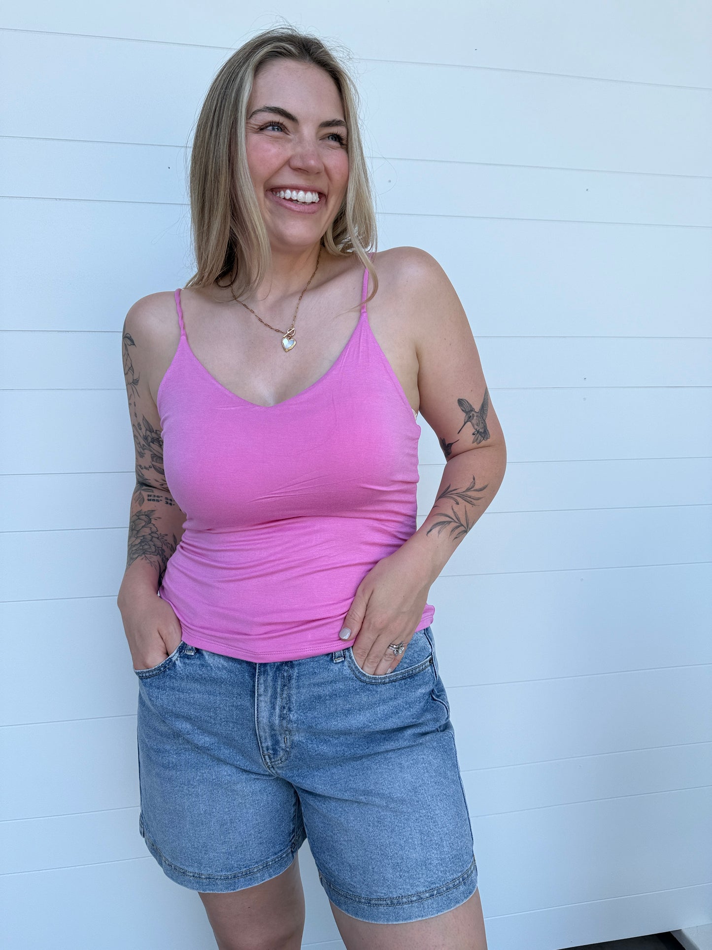 Pink V Neck Cami