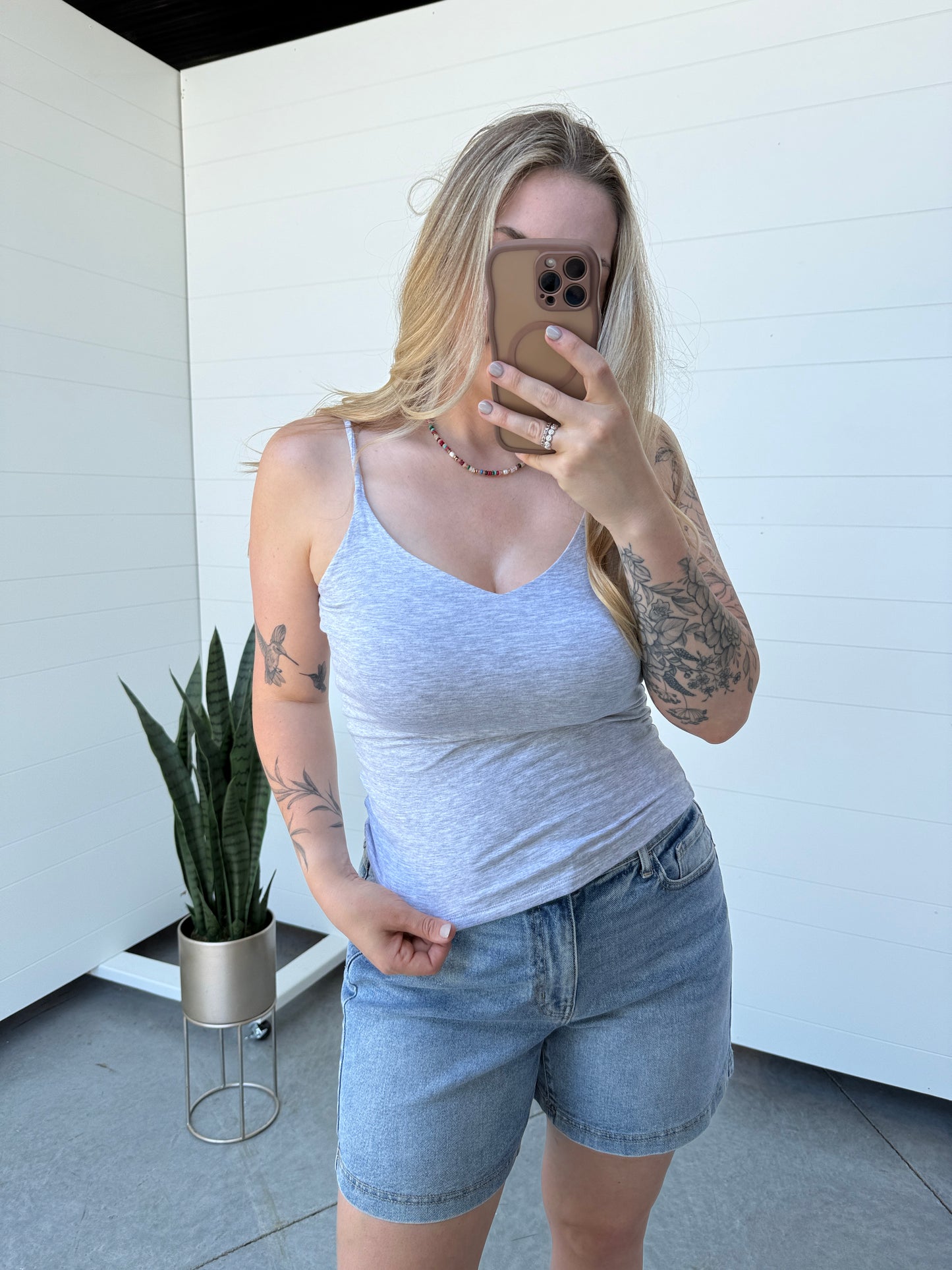 Heather Grey V Neck Cami